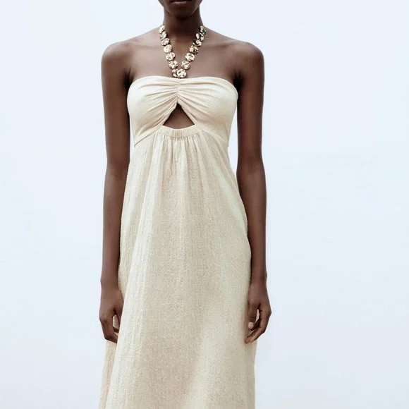 ZARA Gauze Dress NWT - Picture 1 of 5